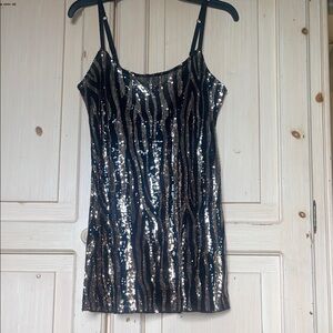 Sequin Black and Gold Mini Dress